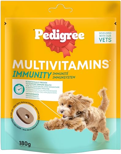 Pedigree Hundesnacks Multivitamins Immunsystem - 30 weiche Hundeleckerlis, 180g - Supplements zur Unterstützung des Immunsystems, einfache Fütterung Pedigree Hundesnacks Multivitamins Immunsystem - 30 weiche Hundeleckerlis, 180g - Supplements zur Unterstützung des Immunsystems, einfache Fütterung von PEDIGREE