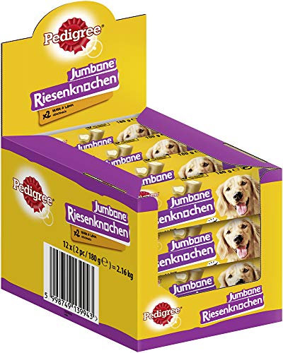 Pedigree Hundesnacks Riesenknochen für mittelgroße Hunde mit Huhn & Lamm, 24 Stück (12 x 2 Stück) von Pedigree
