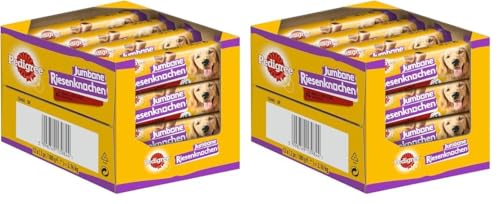 Pedigree Hundesnacks Riesenknochen für mittelgroße Hunde mit Rind & Geflügel, 24 Stück (12 x 2 Stück) (Packung mit 2) von PEDIGREE