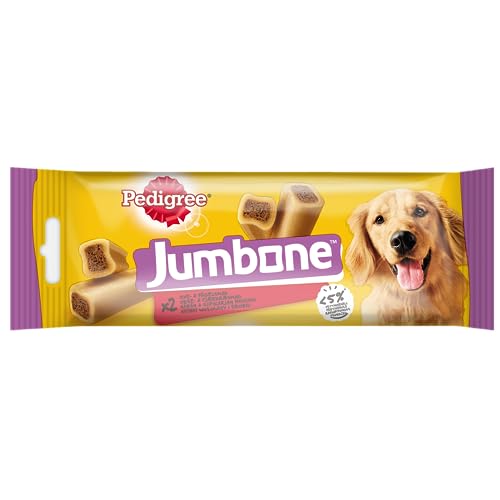 Pedigree Jumbone-Delikatesse Hundesnacks mit Rind und Geflügel für mittelgroße Rassen (12 x 180g) von PEDIGREE