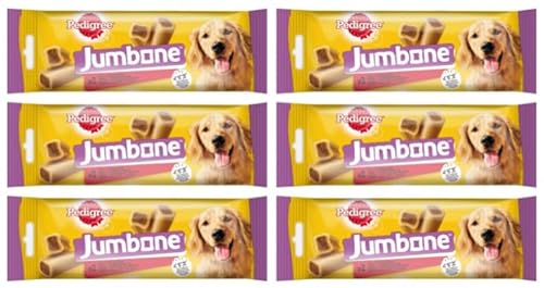 Pedigree Jumbone-Delikatesse Hundesnacks mit Rind und Geflügel für mittelgroße Rassen (6 x 180g) von PEDIGREE