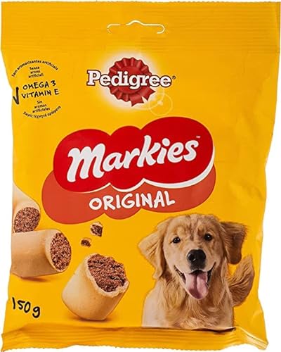 Pedigree Markies Delikatesse Mini-Markknoche Knusprig Fleischige Biscuitvergnügen für Hunde 15 x 150gr von PEDIGREE