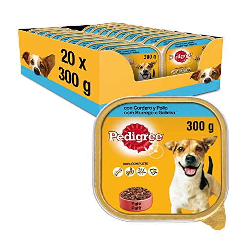 Pedigree Nassfutter für Hunde, Lamm und Huhn in Pastete (Packung mit 20 Dosen x 300 g) von PEDIGREE