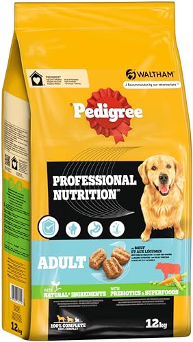 Pedigree Professional Nutrition Adult Hunde Trockenfutter für ausgewachsene Hunde mit Rind und Gemüse 12kg von PEDIGREE