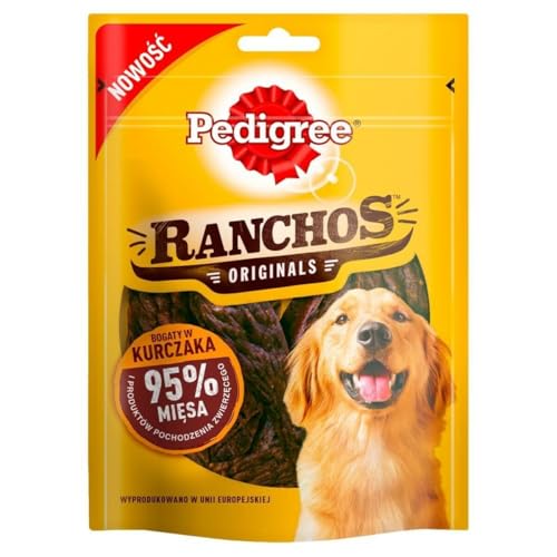 Pedigree Ranchos Leckerli mit 95% Hühnergeschmack für Erwachsene Hunde (4 x 70 g) von PEDIGREE