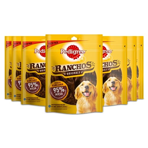 Pedigree Ranchos Leckerli mit 95% Hühnergeschmack für Erwachsene Hunde (7 x 70 g) von PEDIGREE