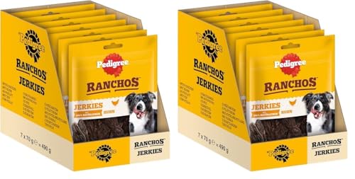Pedigree Ranchos Originals – Weicher Hundesnack mit Huhn – Schonend getrocknet – Ideal für kleine und große Hunde – 7 x 70g (Packung mit 2) von PEDIGREE
