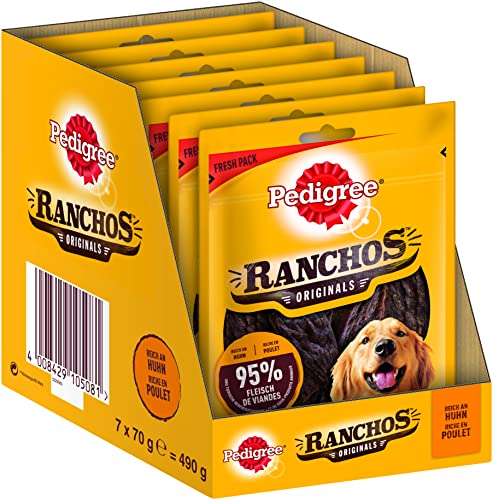 Pedigree Ranchos Originals – Weicher Hundesnack mit Huhn – Schonend getrocknet – Ideal für kleine und große Hunde – 7 x 70g von PEDIGREE