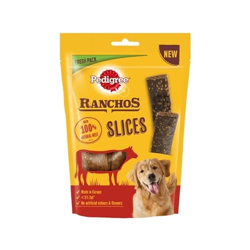Pedigree Ranchos Slices Adult Hunde-Leckerlis mit Rindfleisch, 8 x 60 g von PEDIGREE