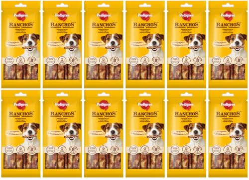 Pedigree Ranchos chew for Longer getreidefreier Leckerbissen für Erwachsene Hunde Aller Zeiten mit Huhn und Karotten 12 x 40g von PEDIGREE
