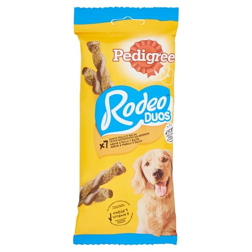 Pedigree Rodeo Duos Snack in Streifen für Hunde, Huhn und Speck, 123 g von PEDIGREE
