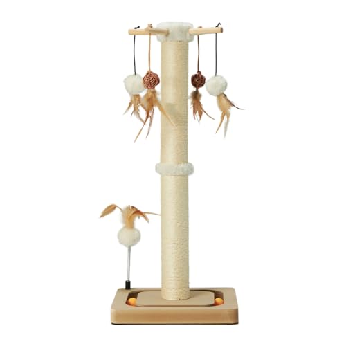 PEEKAB Kratzbaum für Katzen, 68 cm, Sisal-Kratzbaum mit Kugel, Spielzeug für Innenkatzen, Kätzchen, Kratzspielzeug, Beige PEEKAB Kratzbaum für Katzen, 68 cm, Sisal-Kratzbaum mit Kugel, Spielzeug für Innenkatzen, Kätzchen, Kratzspielzeug, Beige von PEEKAB