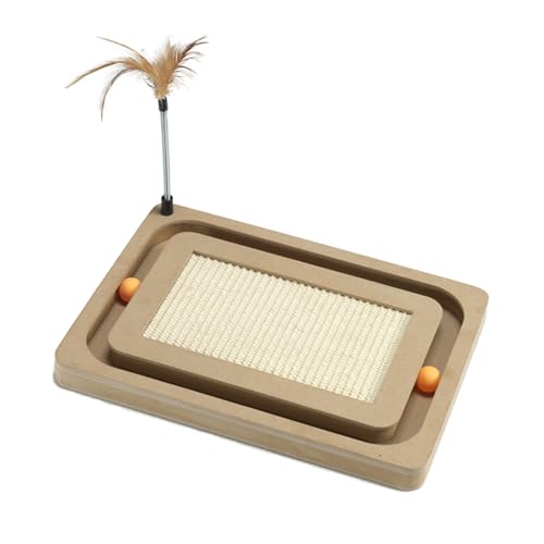 PEEKAB Kratzbrett für Katzen, Sisal-Kratzbrett für Katzen mit Trackball, interaktives Spielzeug und oszillierendes Federspielzeug für Katzen PEEKAB Kratzbrett für Katzen, Sisal-Kratzbrett für Katzen mit Trackball, interaktives Spielzeug und oszillierendes Federspielzeug für Katzen von PEEKAB