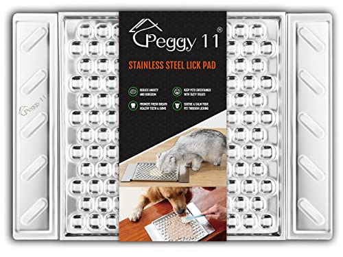 PEGGY11 Langlebiges Edelstahl-Leckpolster für Katzen und Hunde | starke Saugnäpfe | Verwendung als langsame Futterstation | unterstützt die Zahngesundheit | spülmaschinenfest (einzeln) von PEGGY11