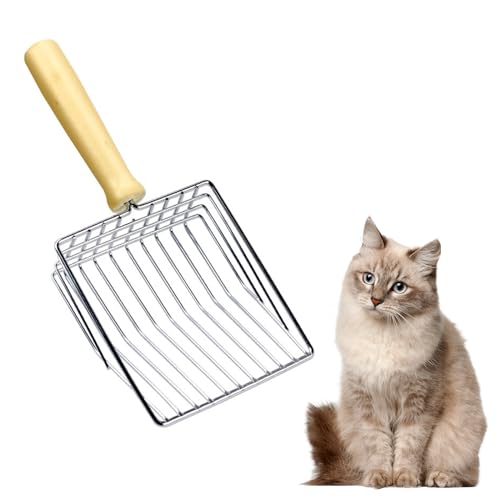 Katzenstreuschaufel aus Metall, Katzenklo Schaufel,Katzenstreuschaufel,Katzenstreu Schaufel Mit Bequemlichkeit Holzgriff, Sand Leckage Abstand 7mm, Litter Box Scoop, Katzenschaufel Für Katzenklo Katzenstreuschaufel aus Metall, Katzenklo Schaufel,Katzenstreuschaufel,Katzenstreu Schaufel Mit Bequemlichkeit Holzgriff, Sand Leckage Abstand 7mm, Litter Box Scoop, Katzenschaufel Für Katzenklo von PEGRAUFC