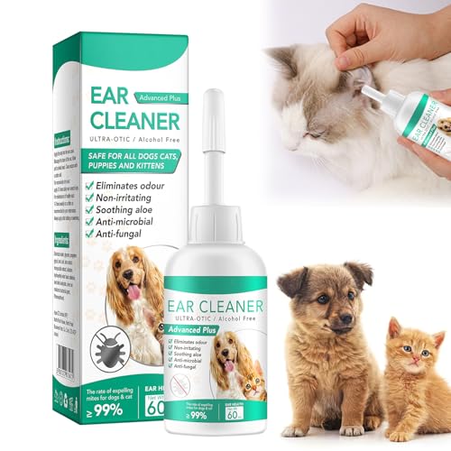 PEGRAUFC Ohrenreiniger für Hund Katzen,Ohrenschmalz Entferner,60 ml Hunde Ohrenreiniger,Hundeohrreinigungslösung, Hundeohrschmalz,Schmutz, Geruchsentferner, Katzen und Alle Anderen Tiere PEGRAUFC Ohrenreiniger für Hund Katzen,Ohrenschmalz Entferner,60 ml Hunde Ohrenreiniger,Hundeohrreinigungslösung, Hundeohrschmalz,Schmutz, Geruchsentferner, Katzen und Alle Anderen Tiere von PEGRAUFC