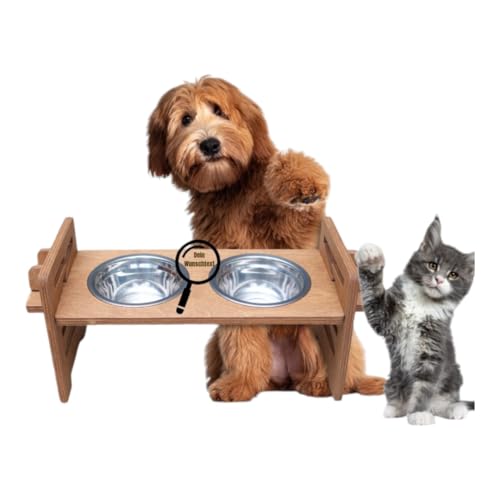Personalisierbare Futterstation aus Holz in Eiche | Erhöhter Futternapf für Hund und Katze | Fressnapf höhenverstellbar | Hundenapf erhöht | Katzennapf Personalisierbare Futterstation aus Holz in Eiche | Erhöhter Futternapf für Hund und Katze | Fressnapf höhenverstellbar | Hundenapf erhöht | Katzennapf von PEGSEN
