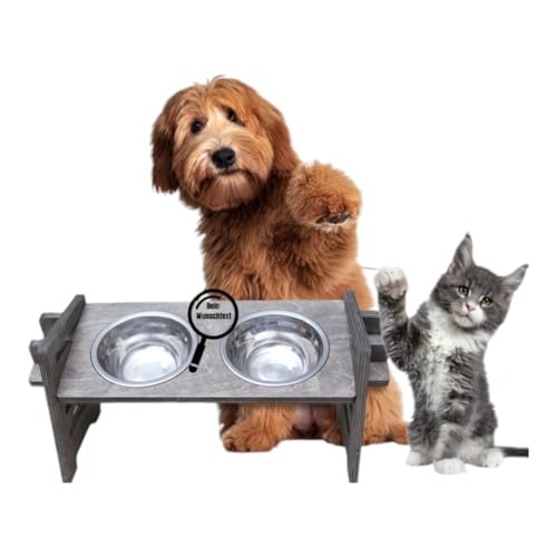Personalisierte Futterstation in Grau | Erhöhter Futternapf für Hund und Katze | Fressnapf höhenverstellbar | Hundenapf erhöht | Katzennapf | Futterbar aus Holz Personalisierte Futterstation in Grau | Erhöhter Futternapf für Hund und Katze | Fressnapf höhenverstellbar | Hundenapf erhöht | Katzennapf | Futterbar aus Holz von PEGSEN