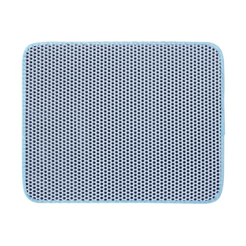 PEIHUODAN Katzenstreu-Matte Katzenstreu-Fangmatte, Wabenförmiges Doppellagiges Design, Urin- Und Wasserfestes Material, Streukontrolle, Weniger Abfall, Waschbar - Leicht Zu Reinigende (40X50CM,Blue) von PEIHUODAN