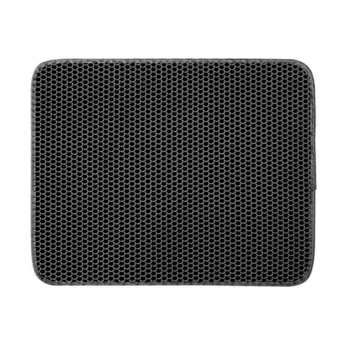 PEIHUODAN Katzenstreu-Matte Katzenstreu-Fangmatte, Wabenförmiges Doppellagiges Design, Urin- Und Wasserfestes Material, Streukontrolle, Weniger Abfall, Waschbar - Leicht Zu Reinigende (30X30CM,Black) von PEIHUODAN
