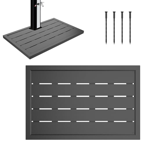 PEILU Kunststoffboden 100 x 56 x 4 cm WPC Bodenelement für Poolleiter oder Pool rutschfest Solardusche Bodenplatte Wetterfest Holzoptik Boden für Gartendusche Pooldusche Outdoor Dusche (Anthrazit) von PEILU