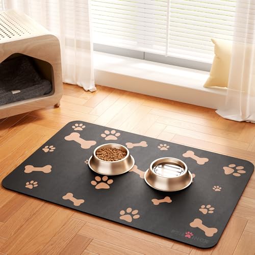PEISAINOX Futtermatte für Katzen und Hunde, 30,5 x 50,8 cm, Schwarz von PEISAINOX