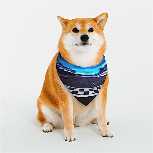 Race Track Hundehalstuch, verstellbar, dreieckig, waschbar, doppellagig, für Haustier-Kostüme von PEIXEN