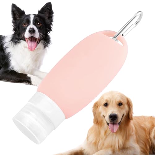 Futtertube zum Befüllen Hund,90 ml auslaufsichere befüllbare Reiseschläuche für Hundefutter,Ersatzschläuche für Reiseflüssigkeiten mit Karabiner, zusammendrückbare,nachfüllbare Füllflaschen für Hunde von PEKMAR