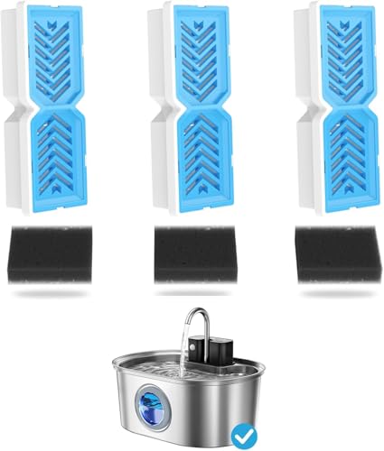 Katzenwasserbrunnenfilter, Ersatzfilter und Vorfilterschwämme für 3,2 l Haustier-Wasserbrunnen – 3 Stück Katzenwasserbrunnenfilter, Ersatzfilter und Vorfilterschwämme für 3,2 l Haustier-Wasserbrunnen – 3 Stück von PEKTACO