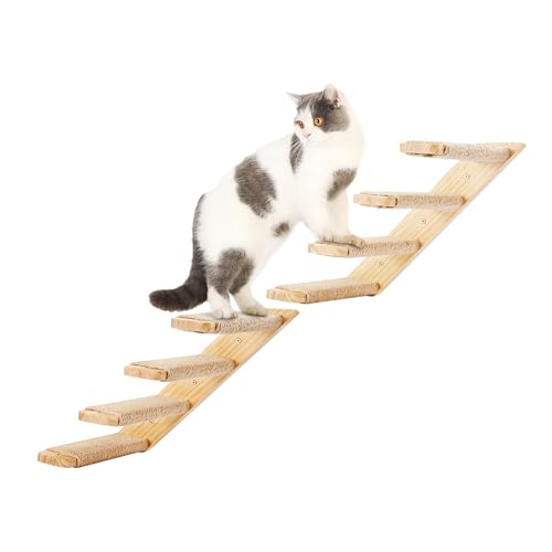 2er-Pack Katzentreppe 4 Stufen, Katzentreppe Wand, Kletterwand für Katzen, Katzenleiter mit Juteseil, Wandmontage Katzenmöbel DIY Kletterwand Katzen von PELUOMOZ