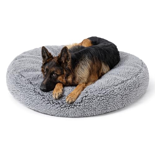 PELZIN Stoutwool Chew Proof Dog Bed - Round Chew Resistant Dog Bed - Fluffy Pillow Bed for Aggressive Chewers - Durable - Washable - Ideal for Extra Large Breeds - 107cm, Charcoal PELZIN Stoutwool Chew Proof Dog Bed - Round Chew Resistant Dog Bed - Fluffy Pillow Bed for Aggressive Chewers - Durable - Washable - Ideal for Extra Large Breeds - 107cm, Charcoal von PELZIN