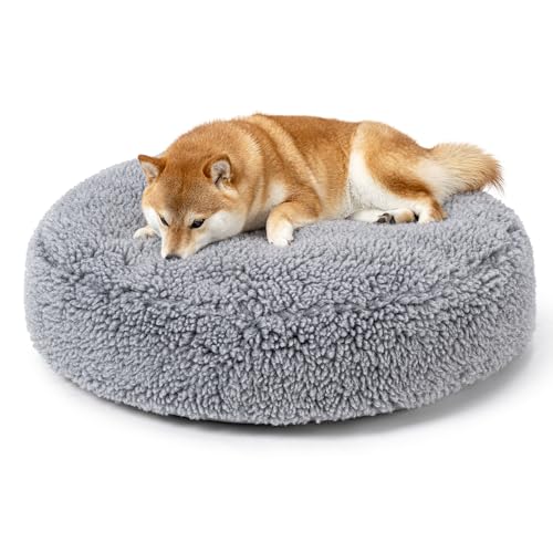 PELZIN Stoutwool Chew Proof Dog Bed - Round Chew Resistant Dog Bed - Fluffy Pillow Bed for Aggressive Chewers - Durable - Washable - Ideal for Medium Breeds - 81cm, Charcoal PELZIN Stoutwool Chew Proof Dog Bed - Round Chew Resistant Dog Bed - Fluffy Pillow Bed for Aggressive Chewers - Durable - Washable - Ideal for Medium Breeds - 81cm, Charcoal von PELZIN