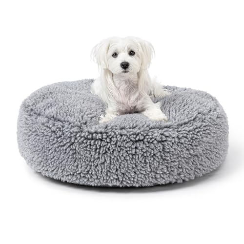 PELZIN Stoutwool Chew Proof Dog Bed - Round Chew Resistant Dog Bed - Fluffy Pillow Bed for Aggressive Chewers - Durable - Washable - Ideal for Small Breeds - 63cm, Charcoal PELZIN Stoutwool Chew Proof Dog Bed - Round Chew Resistant Dog Bed - Fluffy Pillow Bed for Aggressive Chewers - Durable - Washable - Ideal for Small Breeds - 63cm, Charcoal von PELZIN