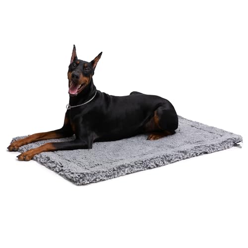 PELZIN Stoutwool unzerstörbares Hundebett, flauschig, kaufest, robuste Hundehüttenunterlage für aggressive Kauer, waschbar, ideal für große Hunderassen, passend für 106,7 cm große Käfige, 104,1 x 68,6 von PELZIN
