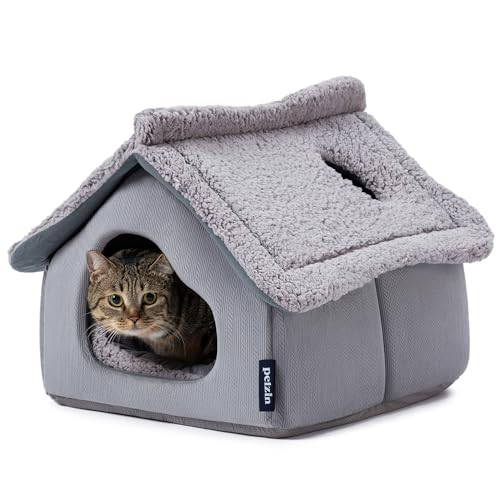 Pelzin Large Cat Houses for Indoor Cats - Cat Cave Bed with Removable Support Foam and Washable 2-Side Mat - Covered Pet Bed for Kitten Hideaway - Enclosed Cats Hideout for Kitten and Small Pet Pelzin Large Cat Houses for Indoor Cats - Cat Cave Bed with Removable Support Foam and Washable 2-Side Mat - Covered Pet Bed for Kitten Hideaway - Enclosed Cats Hideout for Kitten and Small Pet von PELZIN