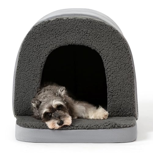 Pelzin Orthopedic Dog House Indoor - Dog Bed House with Egg-Crate Foam - Tent Bed with Waterproof Lining & Nonskid Bottom, Ideal for Large Breeds & Fits L 92cm Crate - 89x59cm, Charcoal Pelzin Orthopedic Dog House Indoor - Dog Bed House with Egg-Crate Foam - Tent Bed with Waterproof Lining & Nonskid Bottom, Ideal for Large Breeds & Fits L 92cm Crate - 89x59cm, Charcoal von PELZIN