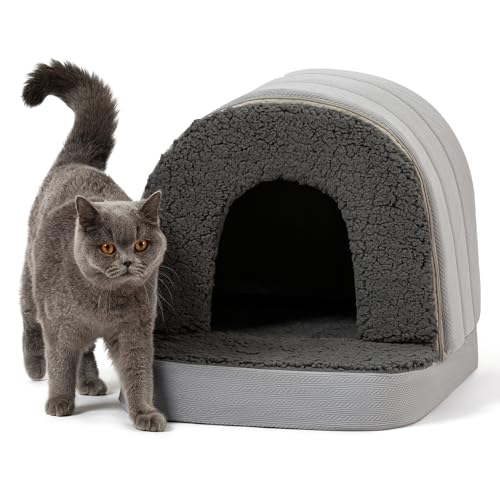 Pelzin Orthopedic Dog House Indoor - Dog Bed House with Egg-Crate Foam - Tent Bed with Waterproof Lining & Nonskid Bottom, Ideal for Small Breeds & Fits L 62cm Crate - 58x41cm, Charcoal Pelzin Orthopedic Dog House Indoor - Dog Bed House with Egg-Crate Foam - Tent Bed with Waterproof Lining & Nonskid Bottom, Ideal for Small Breeds & Fits L 62cm Crate - 58x41cm, Charcoal von PELZIN