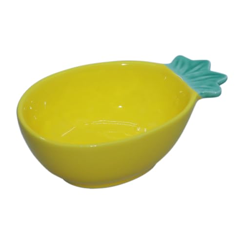 PENCK Kleiner Futternapf für Meerschweinchen, Ananas, niedlich, Keramik, Hamster, Wassernapf, Frettchen, Ratten, Chinchilla, Kaninchen, Futternapf für junge Tiere (gelb) von PENCK