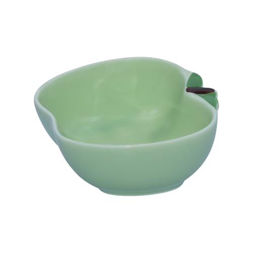 PENCK Kleiner Futternapf für Meerschweinchen, Apfelform, niedlich, Keramik, Hamster, Wassernapf, Frettchen, Ratten, Chinchilla, Kaninchen, Futternapf für junge Tiere (grün) von PENCK