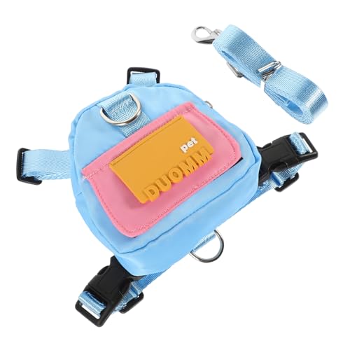 PENIKOKO 1 Satz Hundetragetasche für Kleine Hunde Verstellbarer Rucksack mit Futterbeutel und Integriertem Kotbeutelspender für Reisen und Wanderungen Blau S von PENIKOKO