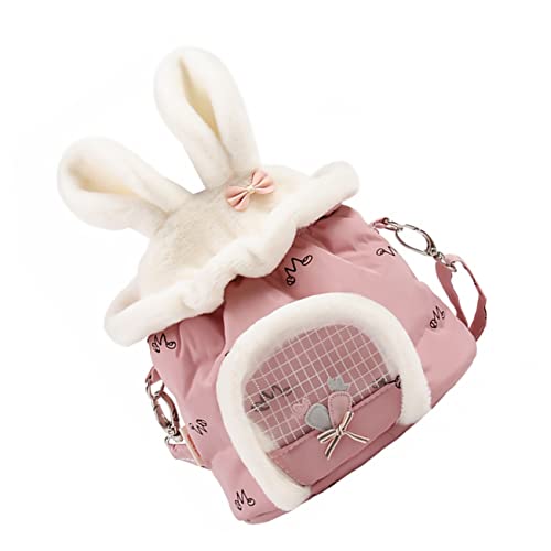 PENIKOKO 1 Stück Hamstertasche Taschen Haustier -Rucksack Hamster-Out-Tasche Haustiertasche groß tiertransporttasche pet Backpack Tragbarer Hamsterträger Eichhörnchenträger Plüsch Rosa von PENIKOKO