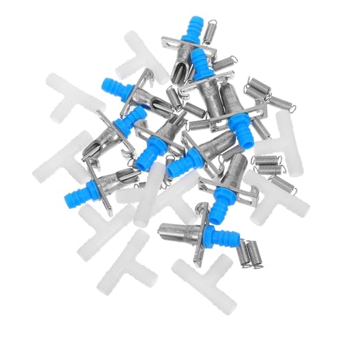PENIKOKO 10 Sätze Teiliges Kaninchen Tränkeset aus Stabilem Metall Automatischer Wasserspender mit Doppel Federhaken Installieren Langlebig Geeignet für Außengehege und Kaninchenstall von PENIKOKO