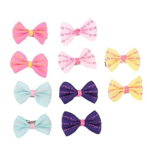 PENIKOKO 10 Stück Teiliges Haustier Haarschleifen Bunte Bowknot Haarspangen für Hunde und Katzen Leichte Kompakte Styling Clips Langlebig und Farbecht für Tägliche Fellpflege und von PENIKOKO