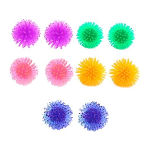 PENIKOKO 10 Stück Teiliges Katzen Weiche Stachelige Bälle Interaktives Kätzchen Teaser Farben Zufällig für Stressabbau und Bewegung Zufällige Farbe Zufällige Farbe von PENIKOKO
