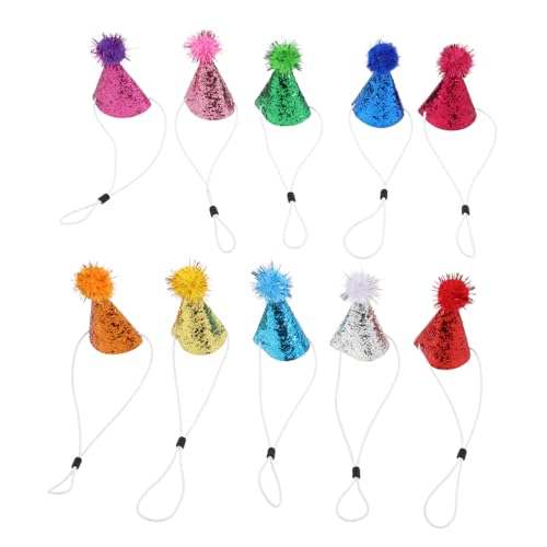 PENIKOKO 10-teiliger Katzengeburtstagshut: Verstellbarer Hundepartyhut Mit Pompons, Glitzerndem Mini-Stirnband – Für Kätzchen, Welpen, Kaninchen Und Kuscheltiere, Geburtstagsparty-zubehör PENIKOKO 10-teiliger Katzengeburtstagshut: Verstellbarer Hundepartyhut Mit Pompons, Glitzerndem Mini-Stirnband – Für Kätzchen, Welpen, Kaninchen Und Kuscheltiere, Geburtstagsparty-zubehör von PENIKOKO