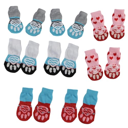 PENIKOKO 16 Stück Teiliges rutschfeste Baumwoll Haustiersocken für Kleine Hunde und Katzen Elastischer Wärmend Pfotenfreundlich für Winter und Indoor Schutz PENIKOKO 16 Stück Teiliges rutschfeste Baumwoll Haustiersocken für Kleine Hunde und Katzen Elastischer Wärmend Pfotenfreundlich für Winter und Indoor Schutz von PENIKOKO