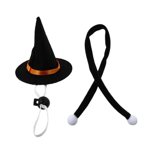 PENIKOKO 1Satz Halloween Haustier Hut Und Halstuch Verstellbares Hexenhut Accessoire Für Katzen Schwarzem Halstuch Lustige Halloween Dekoration von PENIKOKO