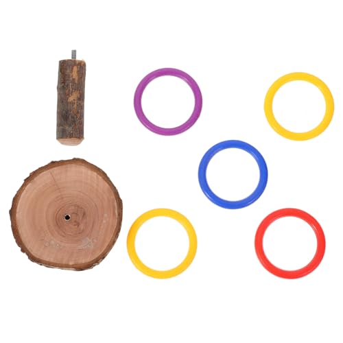 PENIKOKO 1Satz Vogelspielzeug für Nymphensittiche und Papageien Holz Intelligenzspielzeug mit Bunten Ringen für Tägliches Training Gesundheit und Ihres von PENIKOKO