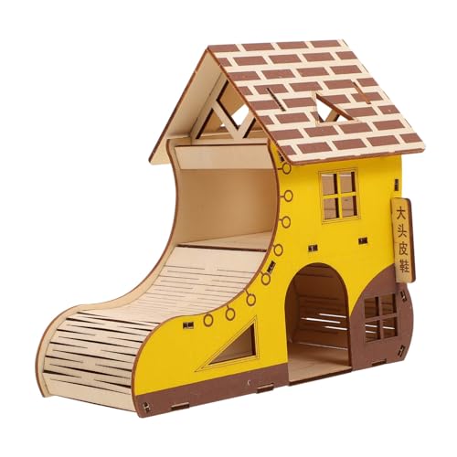 PENIKOKO 1Stück Hölzerne Hamsterkabine Natürlicher Hamster Käfig DIY für Haustierhamster Sicheres Kauspielzeug für Spielspaß Langlebig und Attraktiv von PENIKOKO