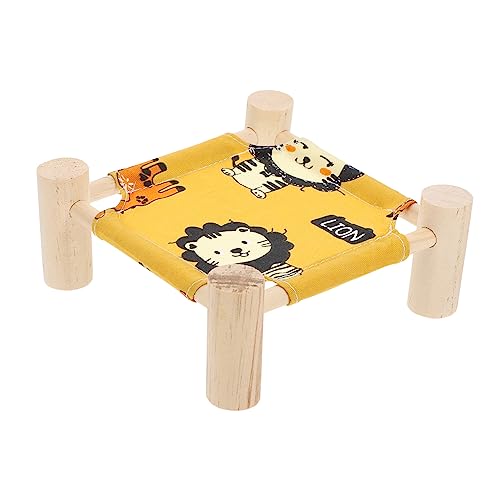 PENIKOKO 1Stück Kleines Haustierbett mit Holzständer Abnehmbare Hängematte für Hamster Meerschweinchen und Atmungsaktives und Dekoratives Schlafnest für Kleine von PENIKOKO